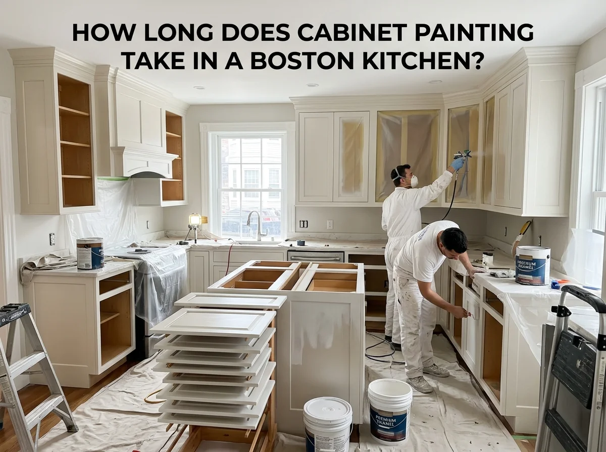How Long Does Cabinet Painting Take in a Boston Kitchen